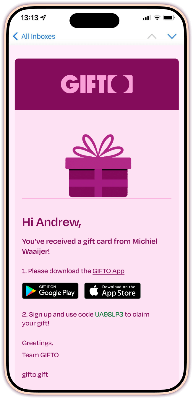 Find your GIFTO Code